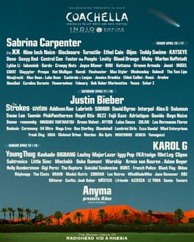 Bieber Headlines Coachella 2026 With Kid Laroi, Surprise Guests